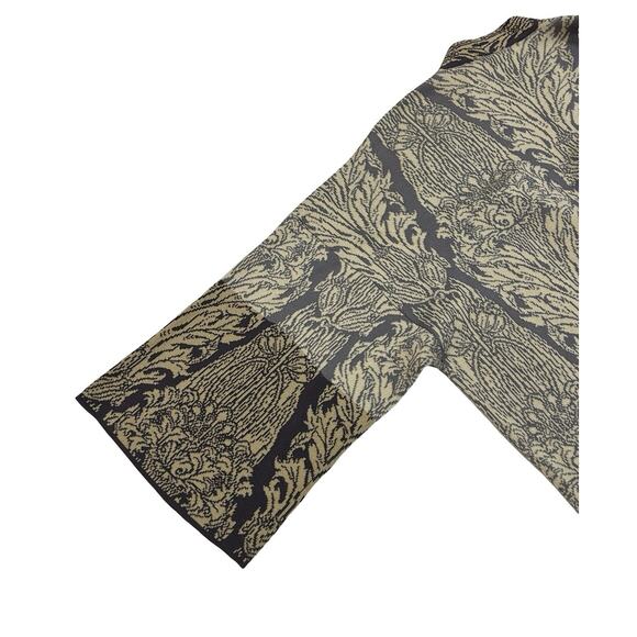 Peruvian Connection Open Cardigan Sweater Womens Sz M Beige & Gray Kimono Sleeve - Picture 4 of 6